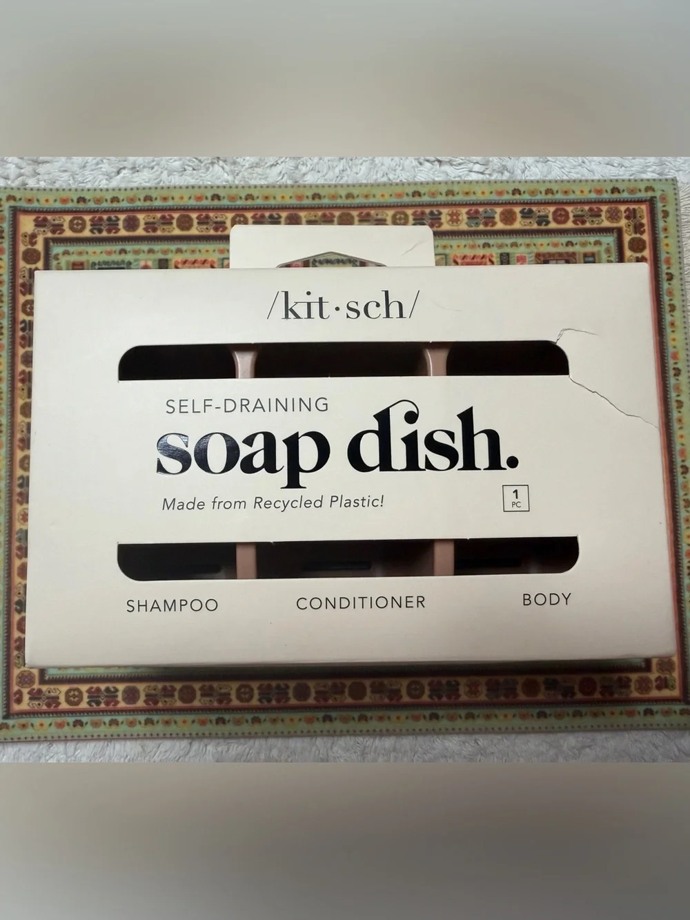 NWT Kitsch Terracotta Self-Draining Soap Dish
